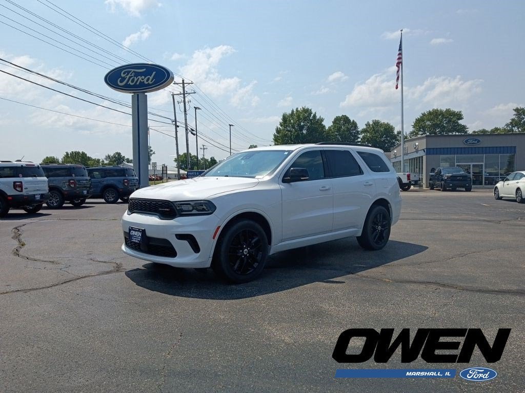 2024 Dodge Durango GT Plus in White Knuckle Clearcoat — front three-quarter view