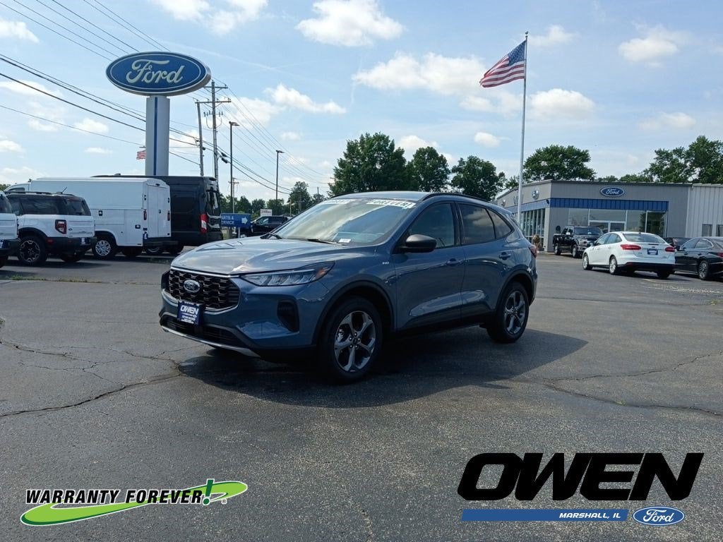 2026 Ford Escape ST-Line in Vapor Blue Metallic — front three-quarter view