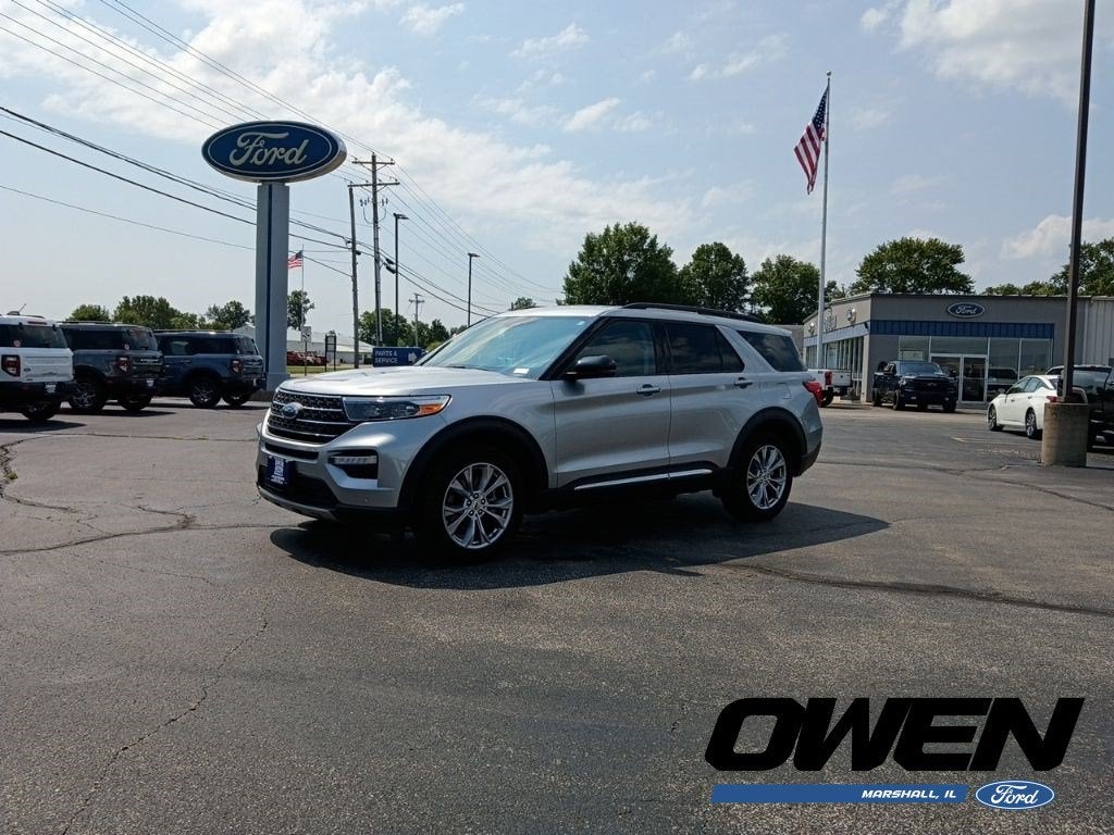 2024 Ford Explorer XLT in Silver Metallic — front three-quarter view