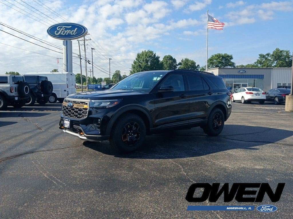2026 Ford Explorer Tremor in Agate Black Metallic — front three-quarter view