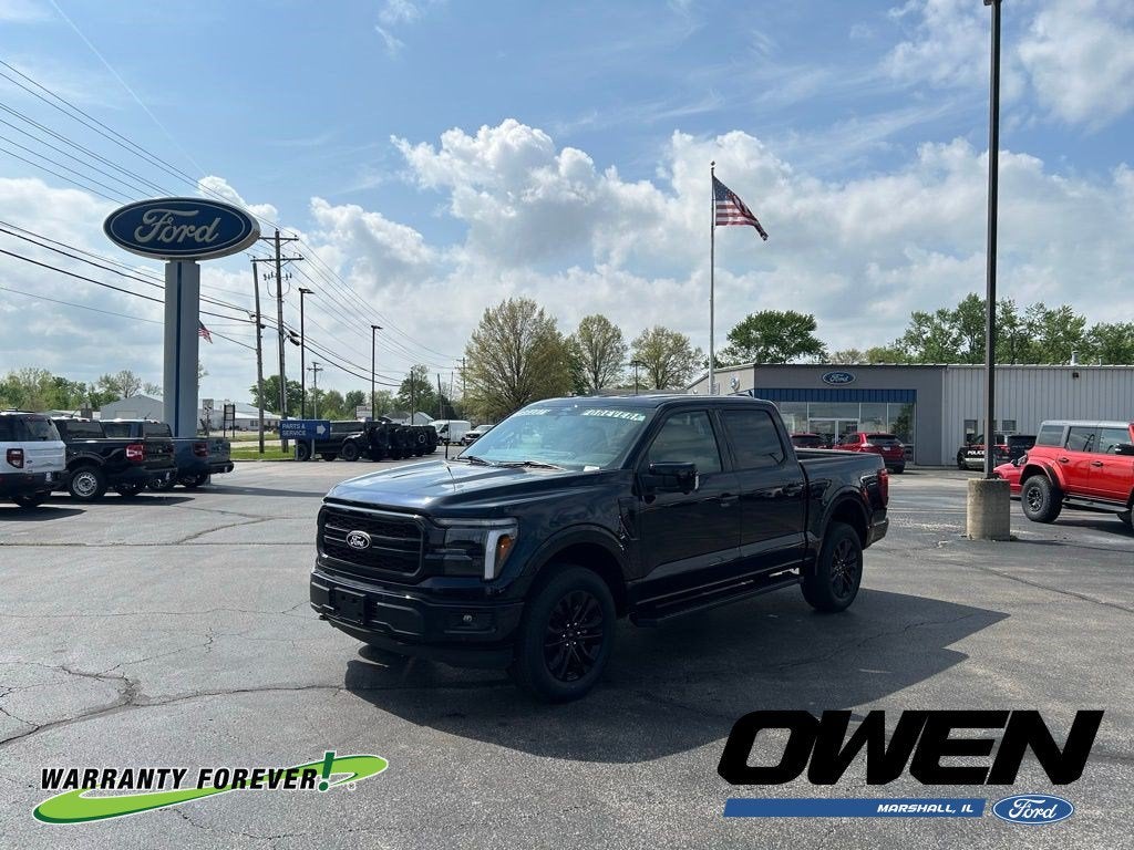 2026 Ford F-150 LARIAT in Antimatter Blue Metallic — front three-quarter view