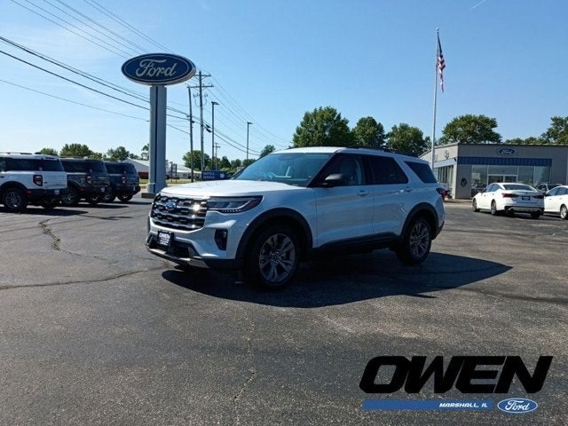 2026 Ford Explorer Active in Space White Metallic — front three-quarter view