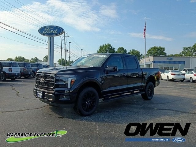 2026 Ford F-150 LARIAT in Agate Black Metallic — front three-quarter view