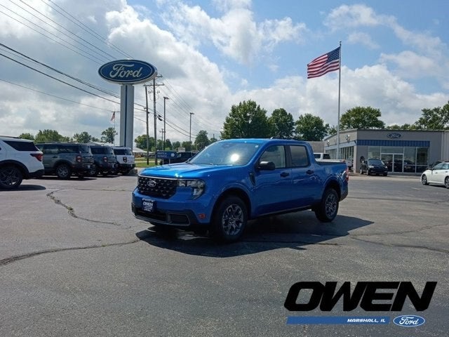 2026 Ford Maverick XLT in Velocity Blue — front three-quarter view