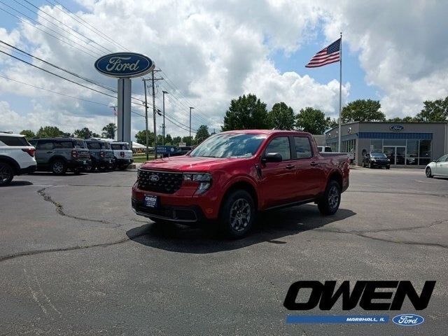 2026 Ford Maverick XLT in Ruby Red Metallic Tinted Clearcoat — front three-quarter view